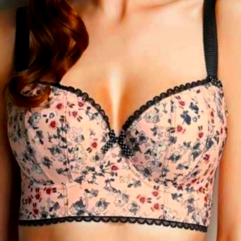 Freya Light Pink Floral Pinup Bra Size 30F